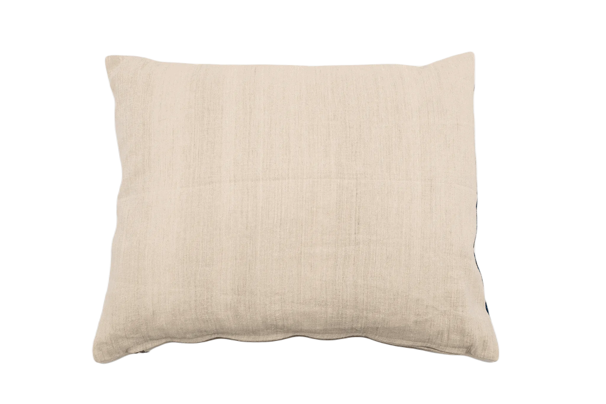 Pillow: Handwoven antique Hungarian hemp, Indigo dyed, hand printed design - P357
