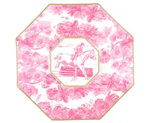 Pink & white toile equestrian jumper plate