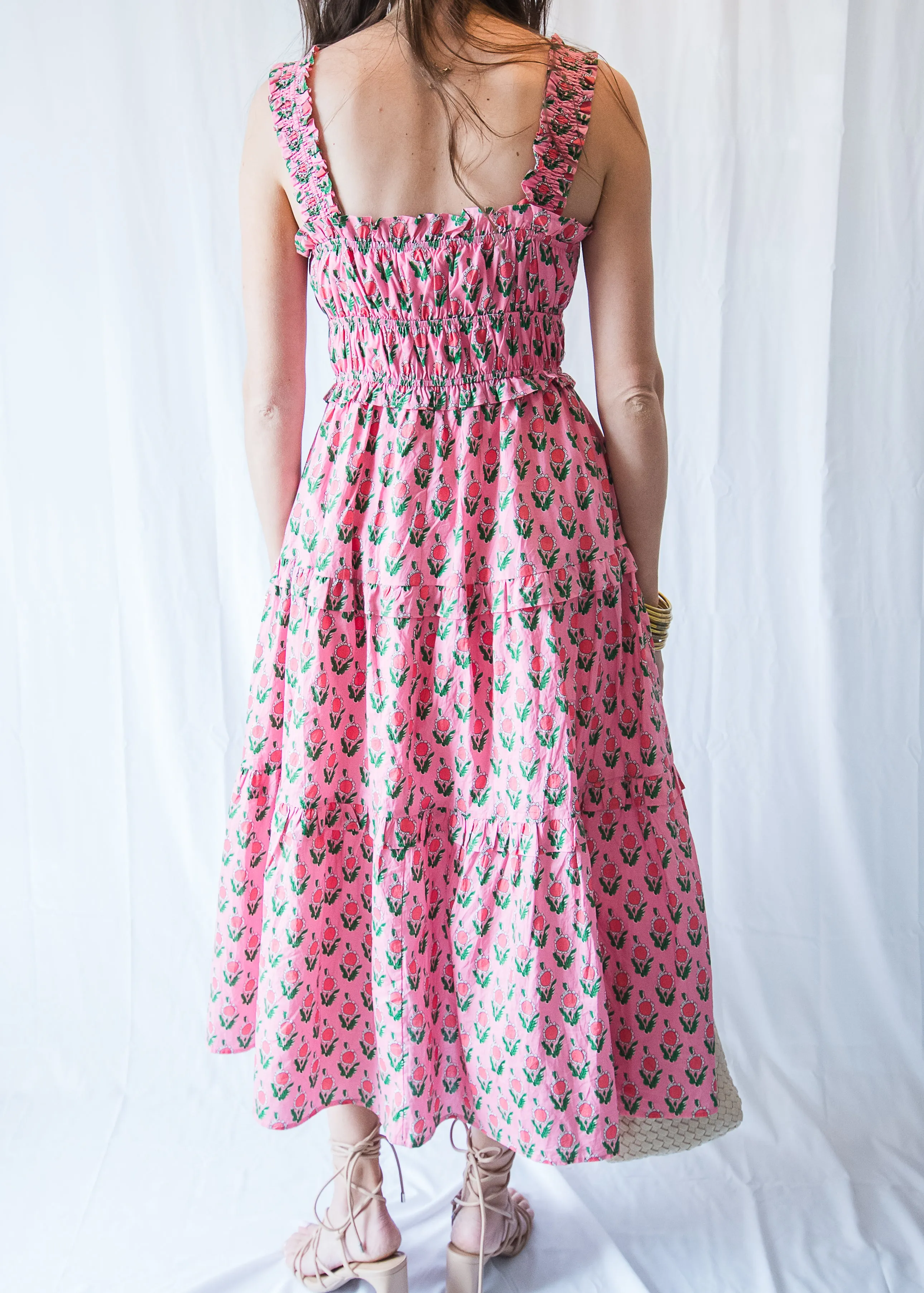 Pink Block Print Maxi