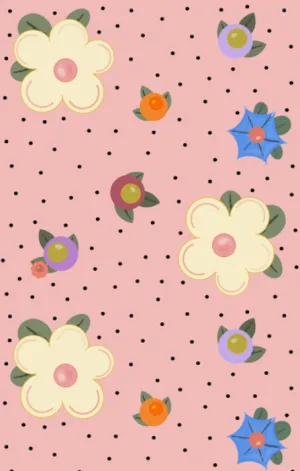 Pink Happy Flowers Wallpaper Panel