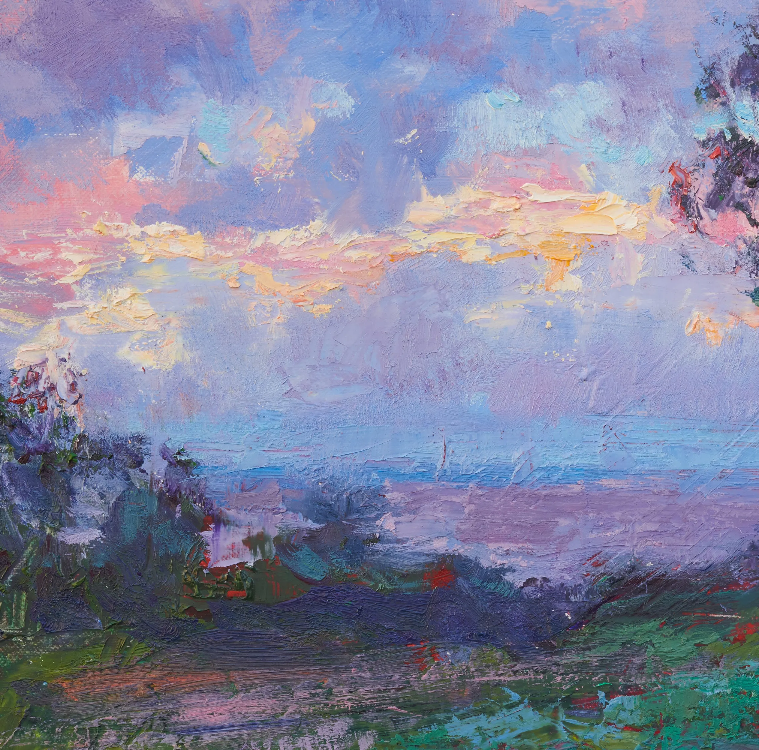 Pink Sunset Before the Rain