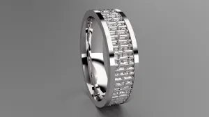Polished Sterling Silver 6mm Bamboo Wedding Band