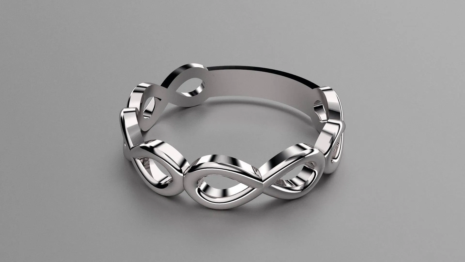 Polished Sterling Silver Infinity Ring Weding Band