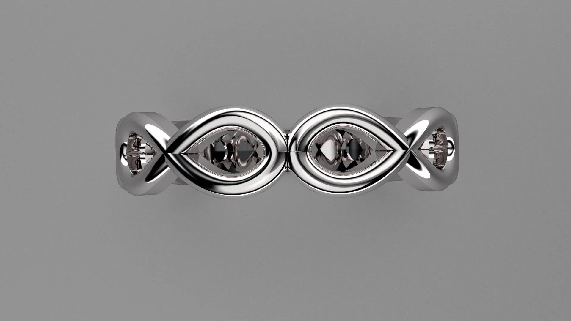 Polished Sterling Silver Infinity Ring Weding Band