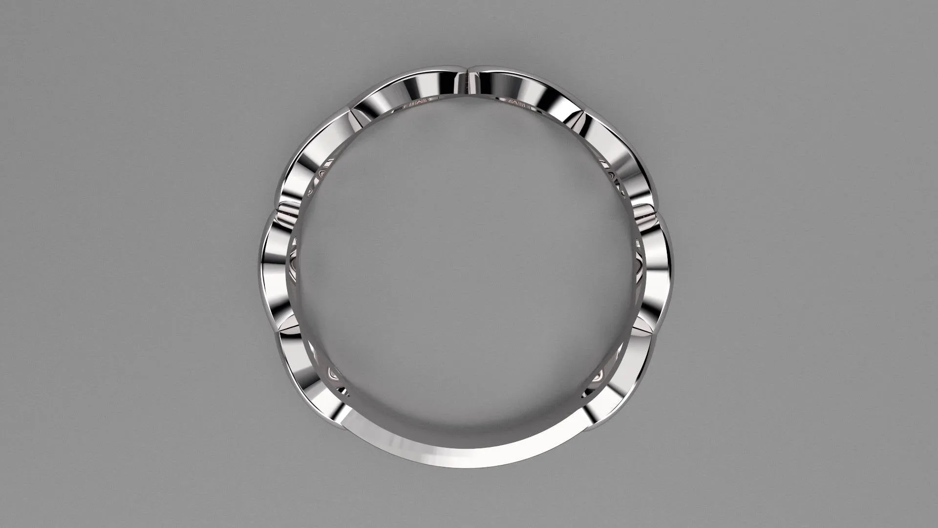 Polished Sterling Silver Infinity Ring Weding Band