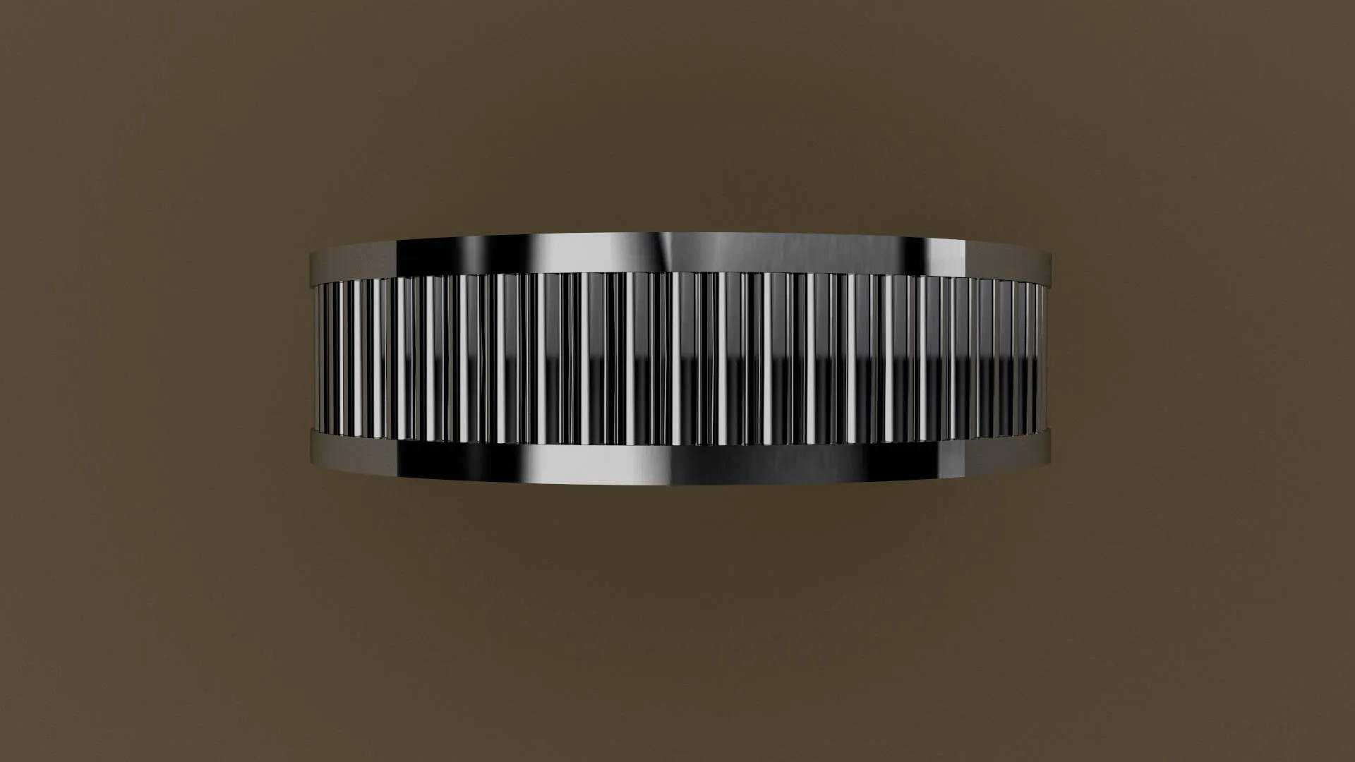 Polished White Gold 6mm Fluted Wedding Band