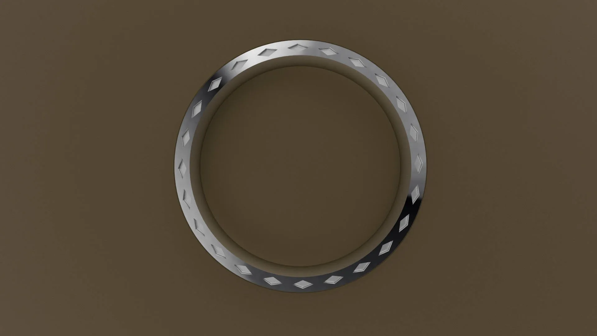 Polished White Gold 6mm Side Design Wedding Band