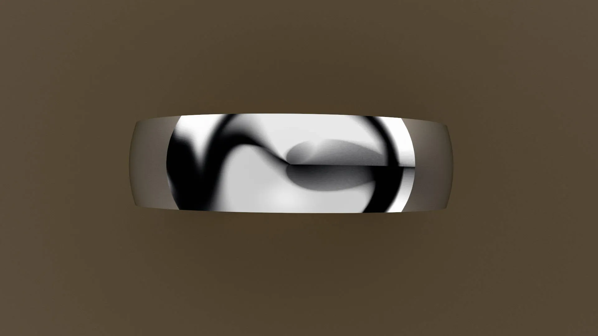 Polished White Gold 6mm Side Design Wedding Band