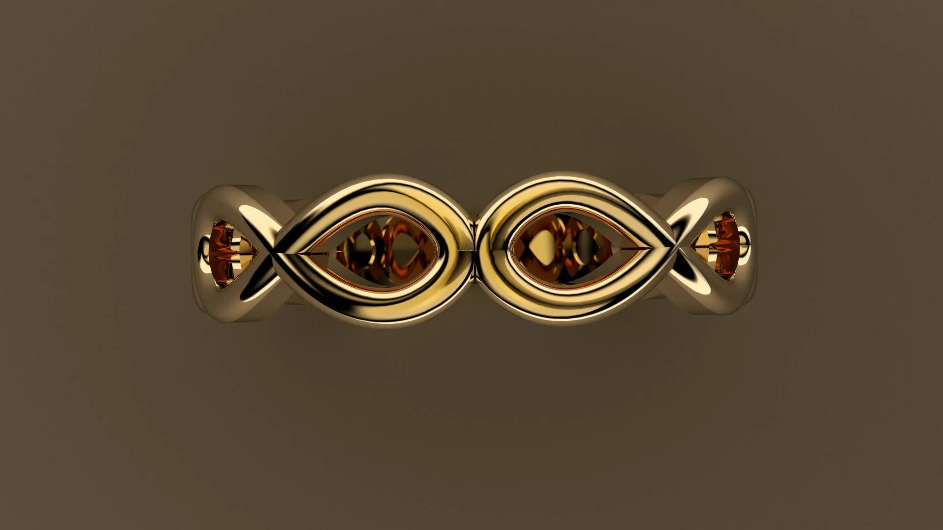 Polished Yellow Gold Infinity Ring Wedding Band