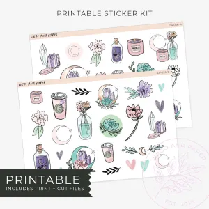 Printable Decorative Stickers - Moonlight