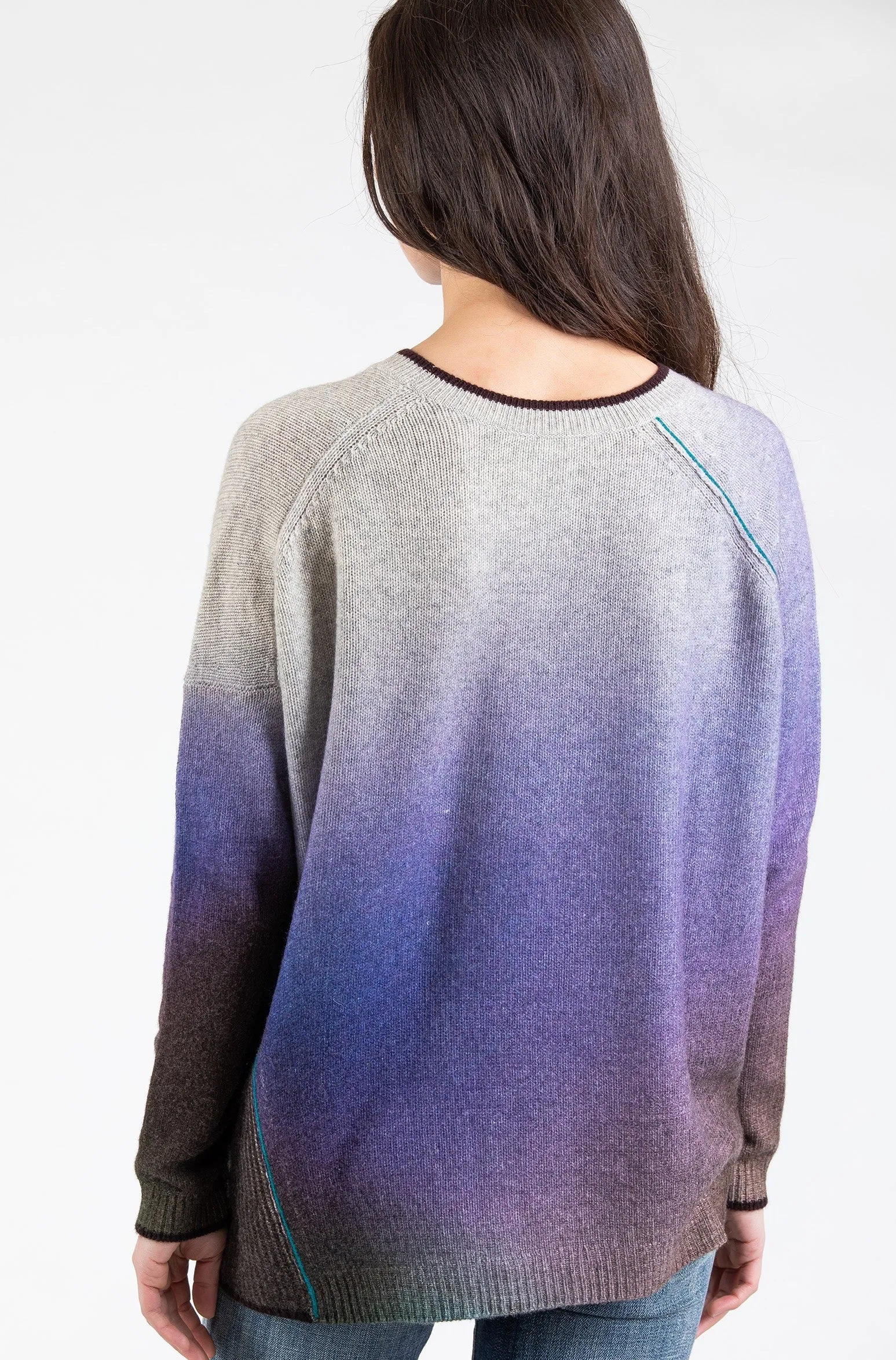 Printed Panel Crew, Purple Multi