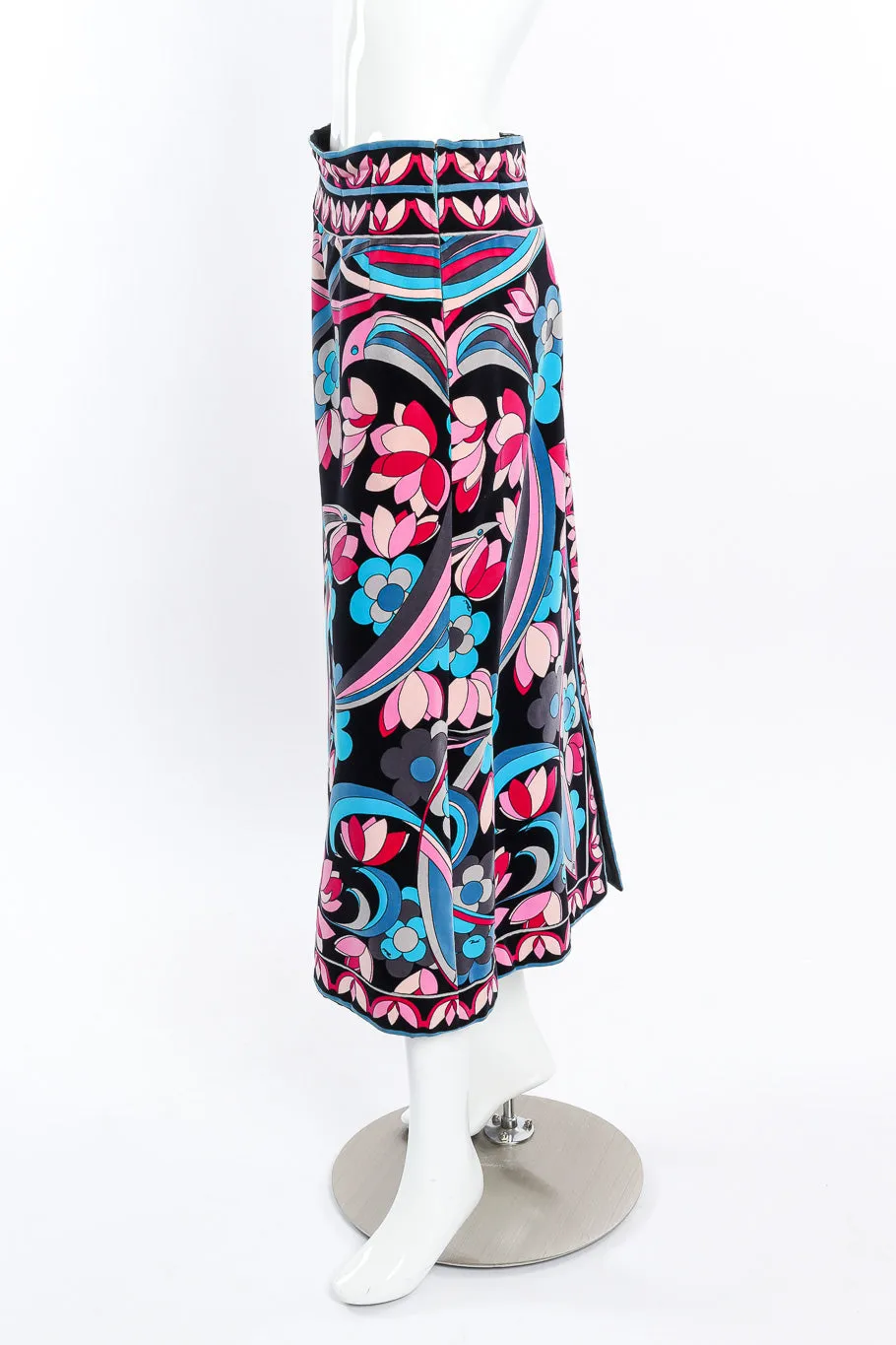 Psychedelic Floral Velvet Skirt