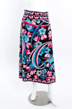 Psychedelic Floral Velvet Skirt