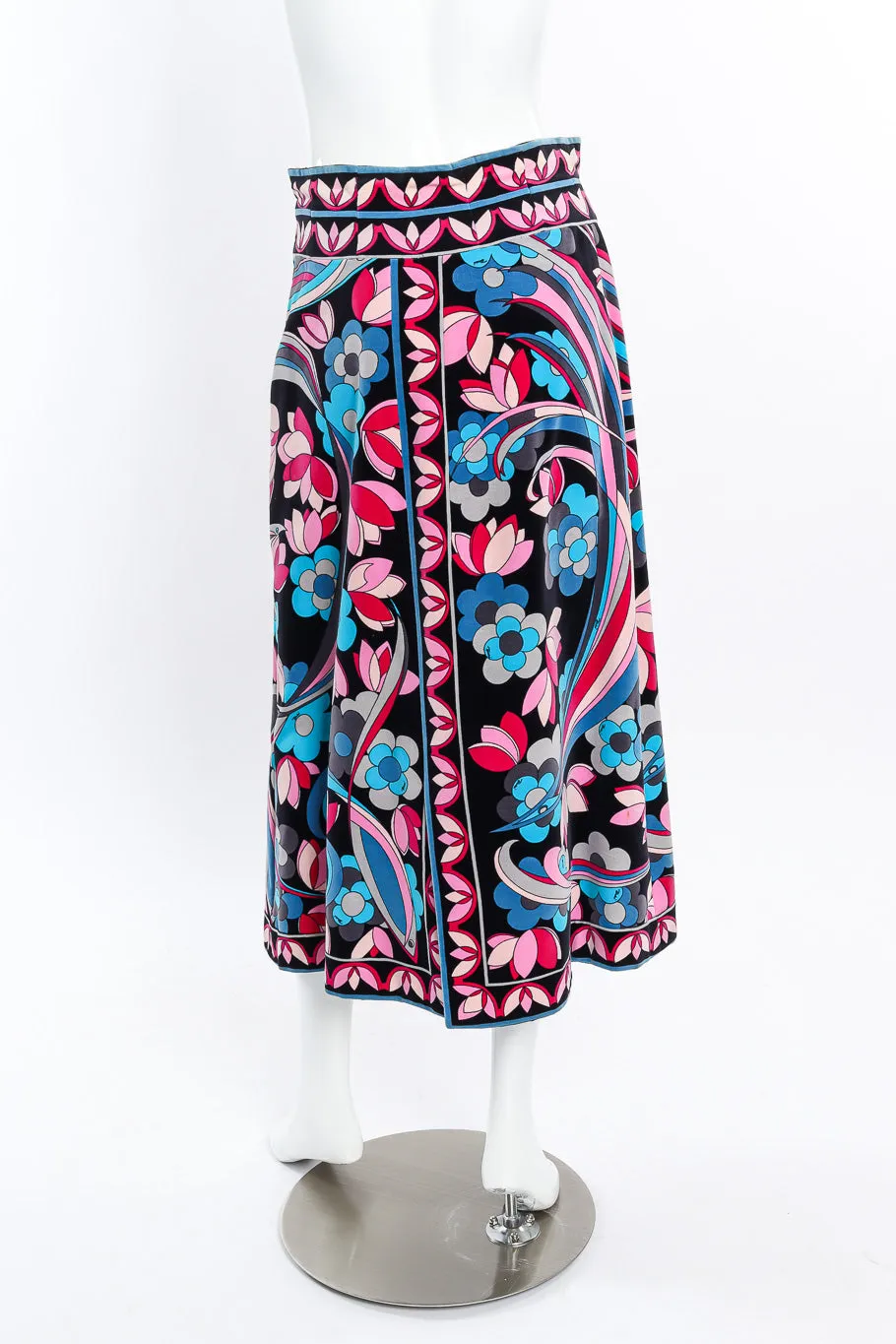 Psychedelic Floral Velvet Skirt