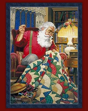 Quilting Santa Christmas - 36" x 44" Digital Panel