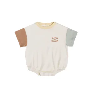 Quincy Mae Relaxed Bubble Romper - Color Block