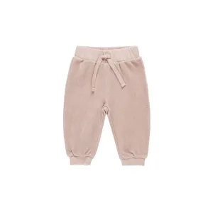 Quincy Mae Velour Relaxed Sweatpant - Blush