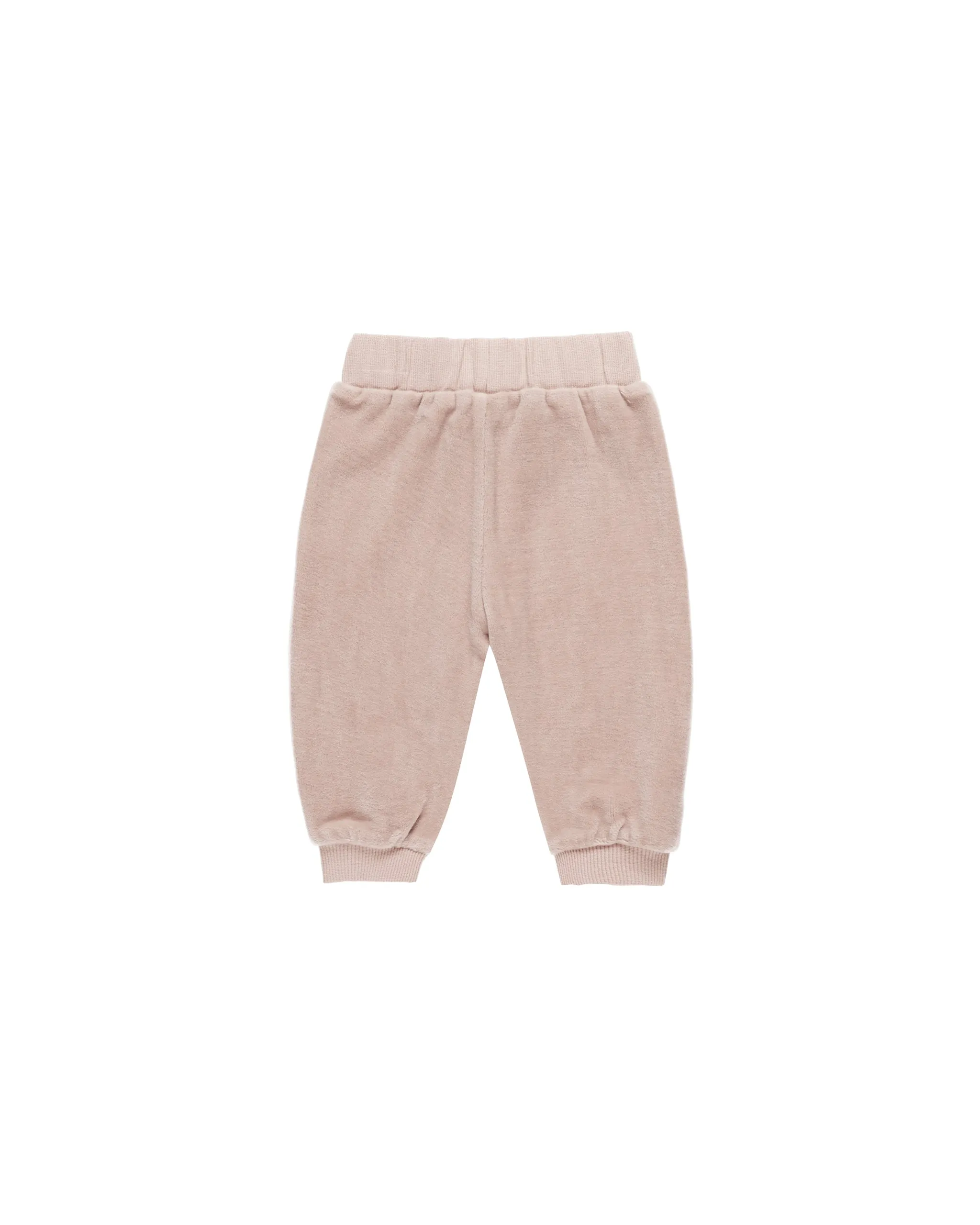 Quincy Mae Velour Relaxed Sweatpant - Blush