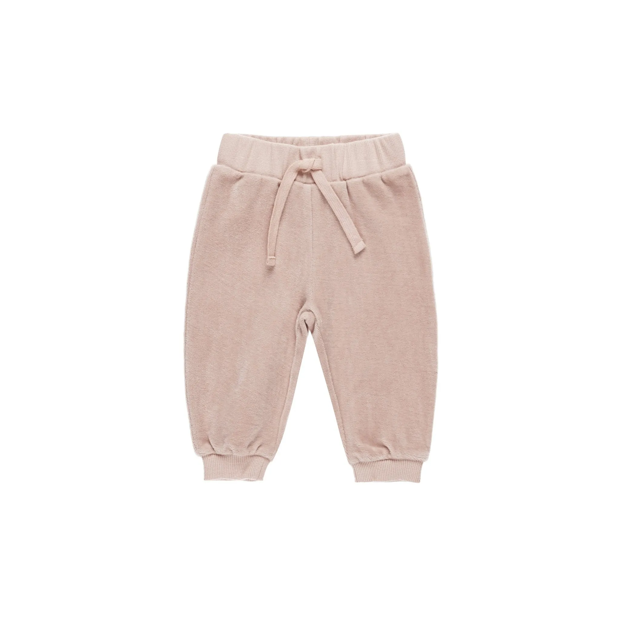 Quincy Mae Velour Relaxed Sweatpant - Blush