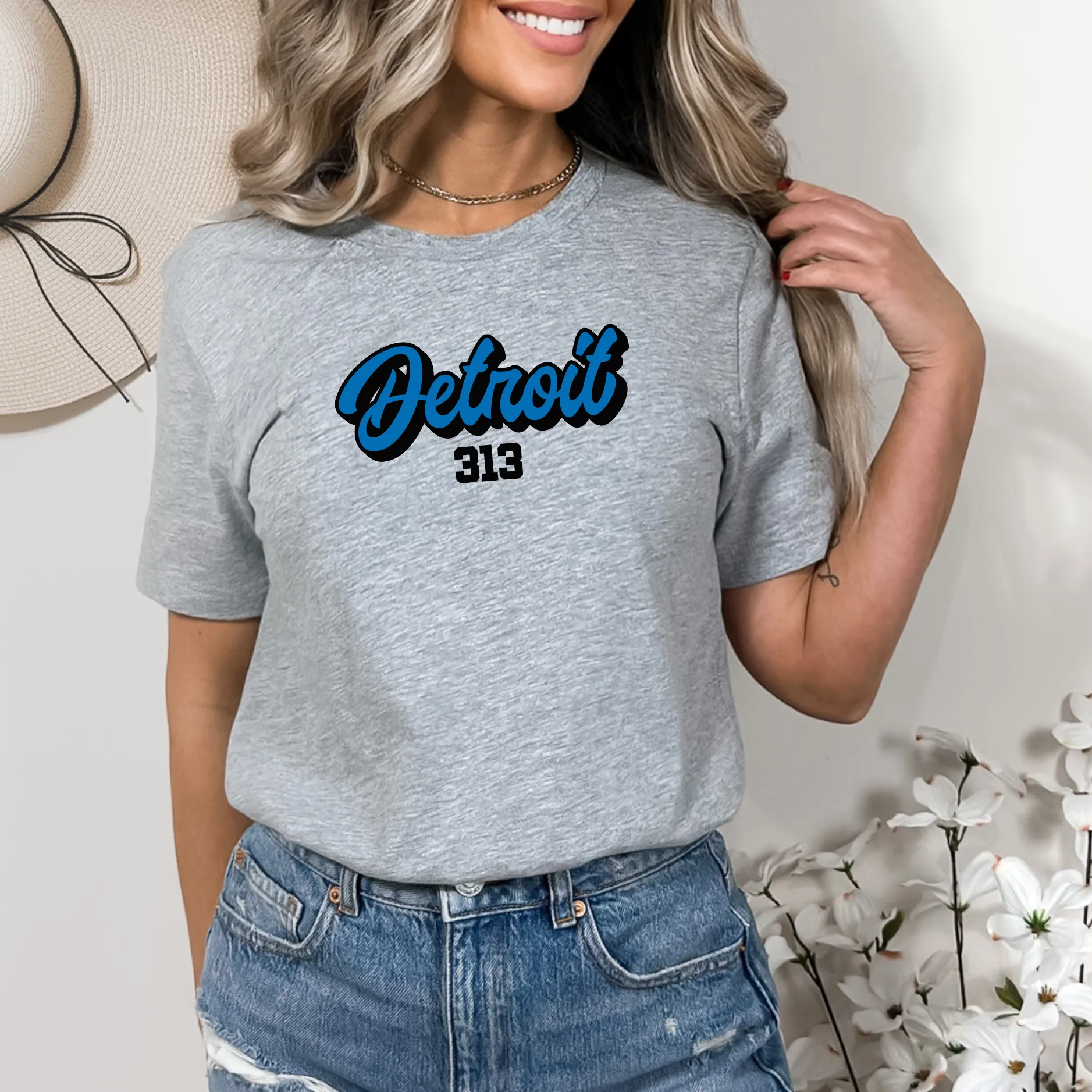"313 Football" Relaxed Fit Crew Unisex T-Shirt