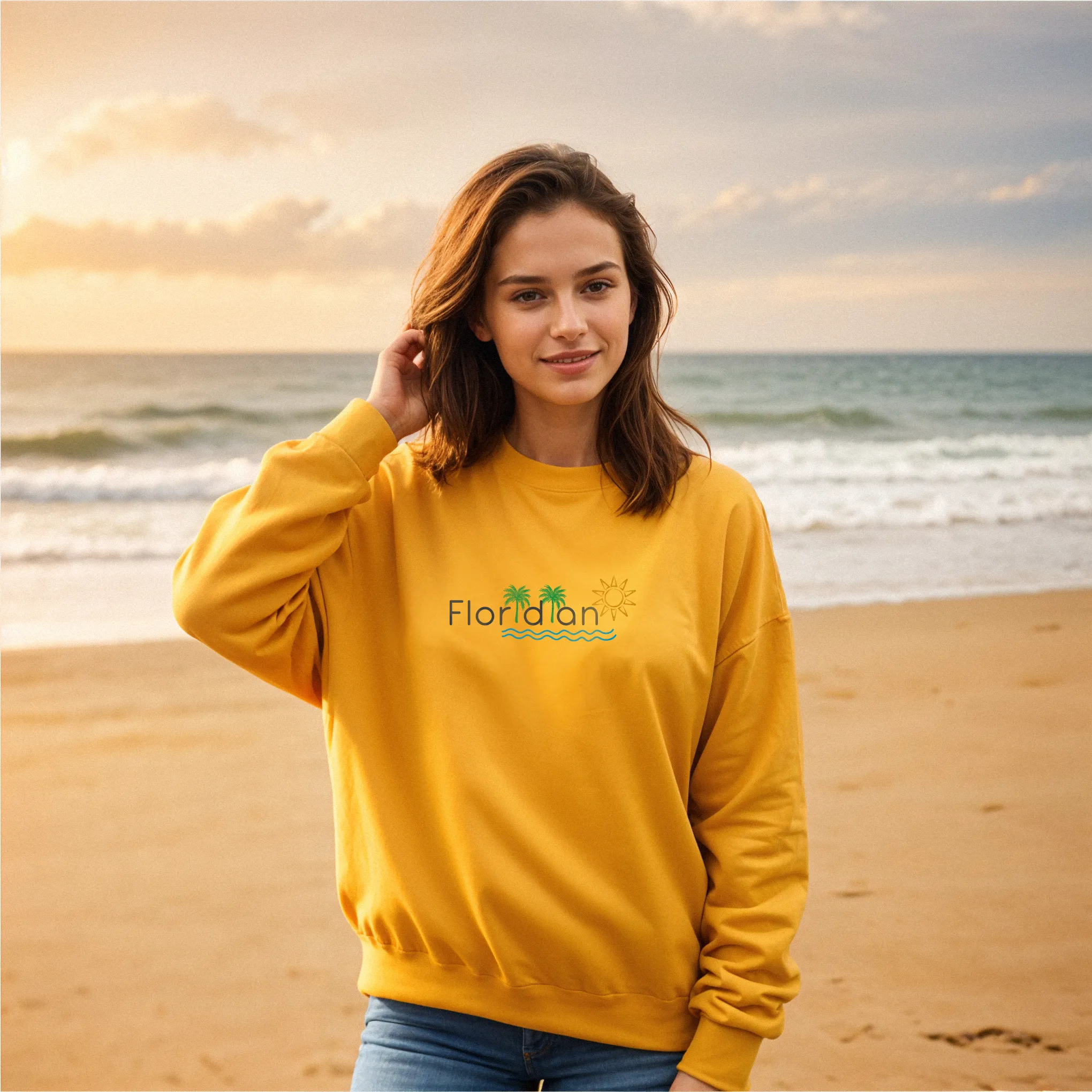 "Floridian" Relaxed Fit Classic Crew Unisex Sweatshirt