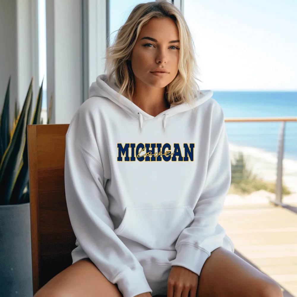 "Michigan Love" Relaxed Fit Classic Unisex Hoodie