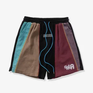 "Slicer" Panel Shorts (maroon/teal)