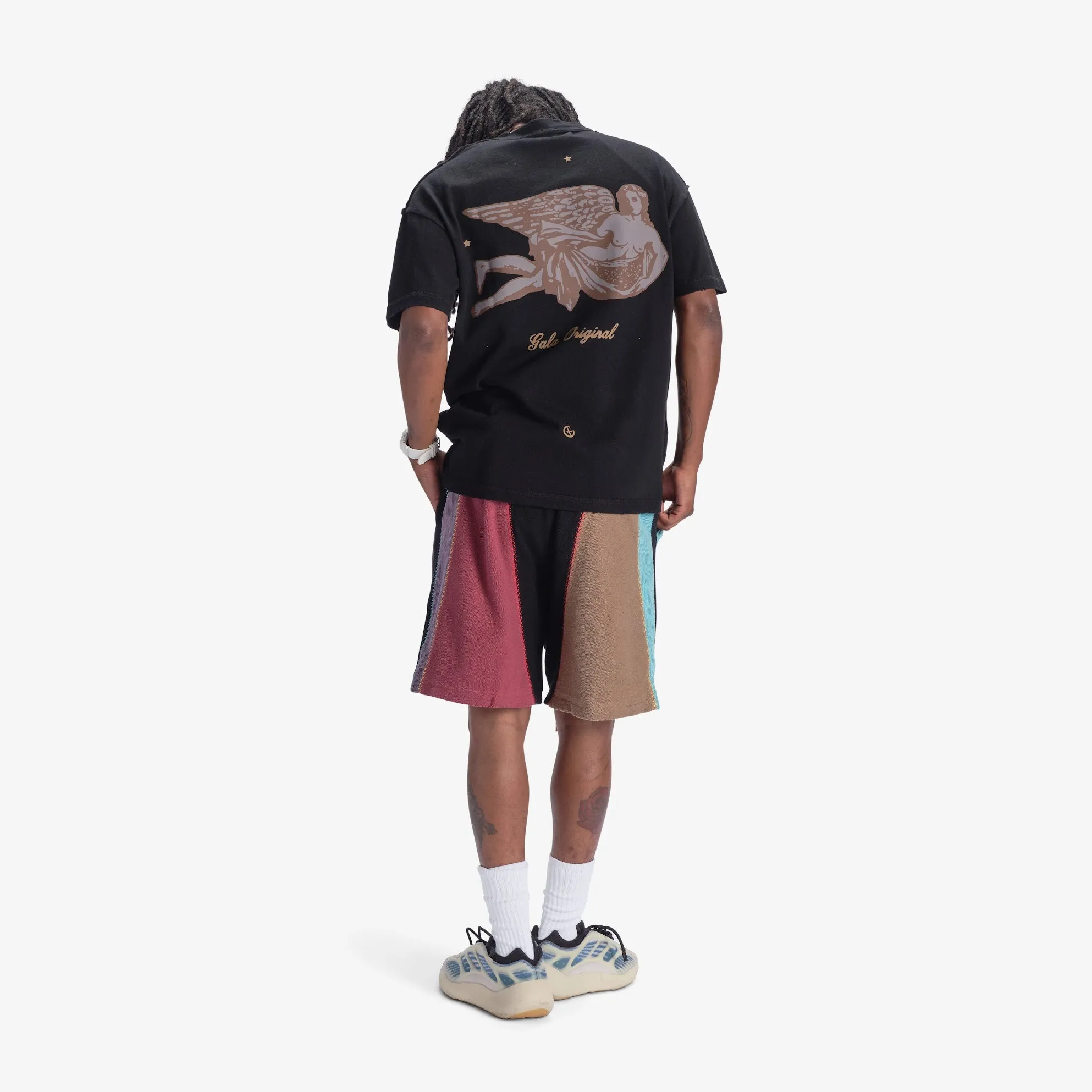"Slicer" Panel Shorts (maroon/teal)