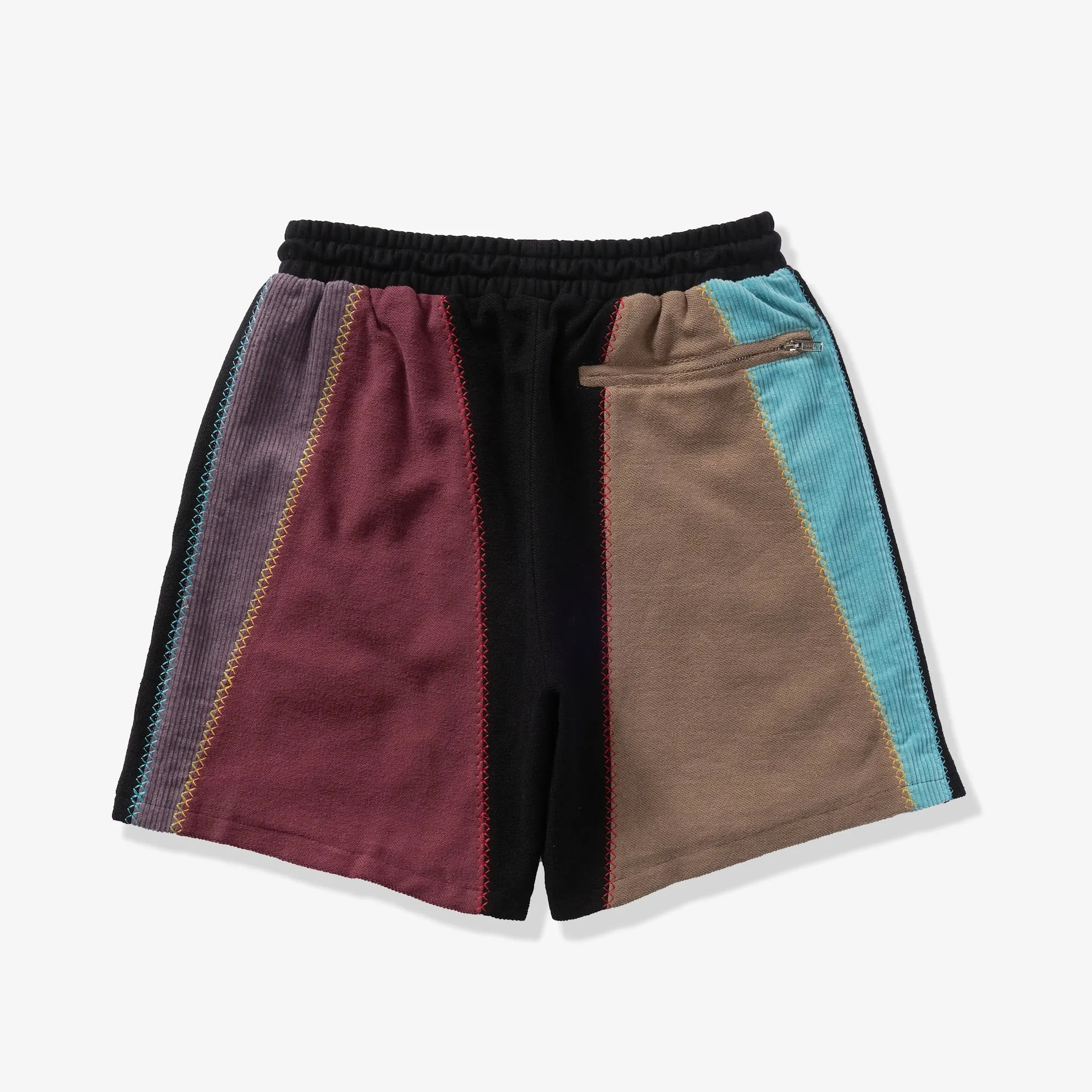 "Slicer" Panel Shorts (maroon/teal)