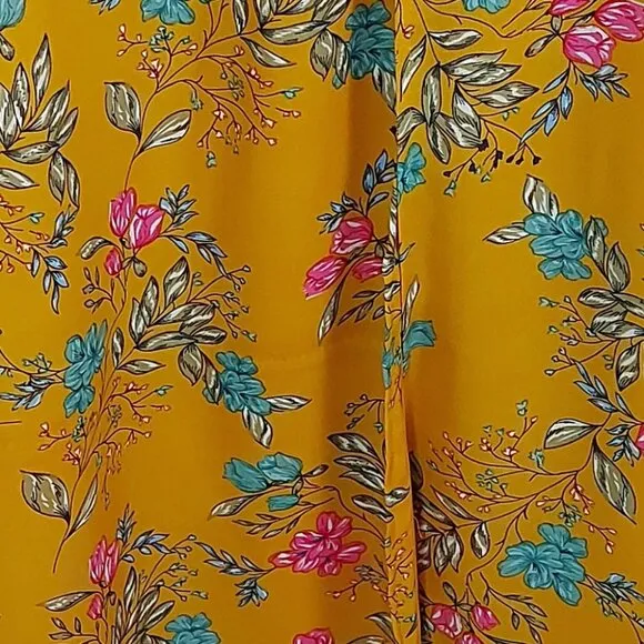 Rachel Zoe Maxi Dress Size Small Floral Flowy Front Slit Boho Elastic Waist