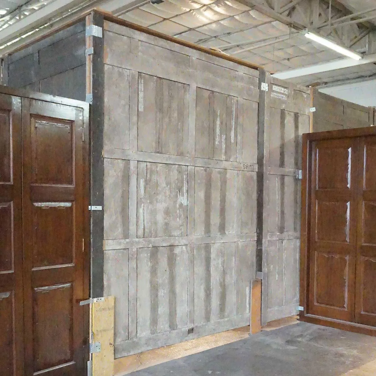Rare English Jacobean Broke Hall Oak Paneled Room and Fireplace Surround