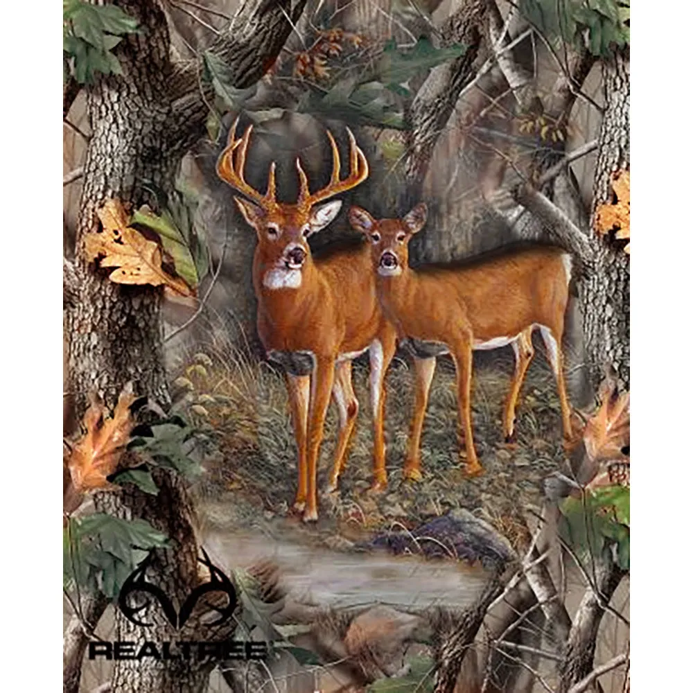 REALTREE BUCK&DOE QUILT COTTON PANEL-9903