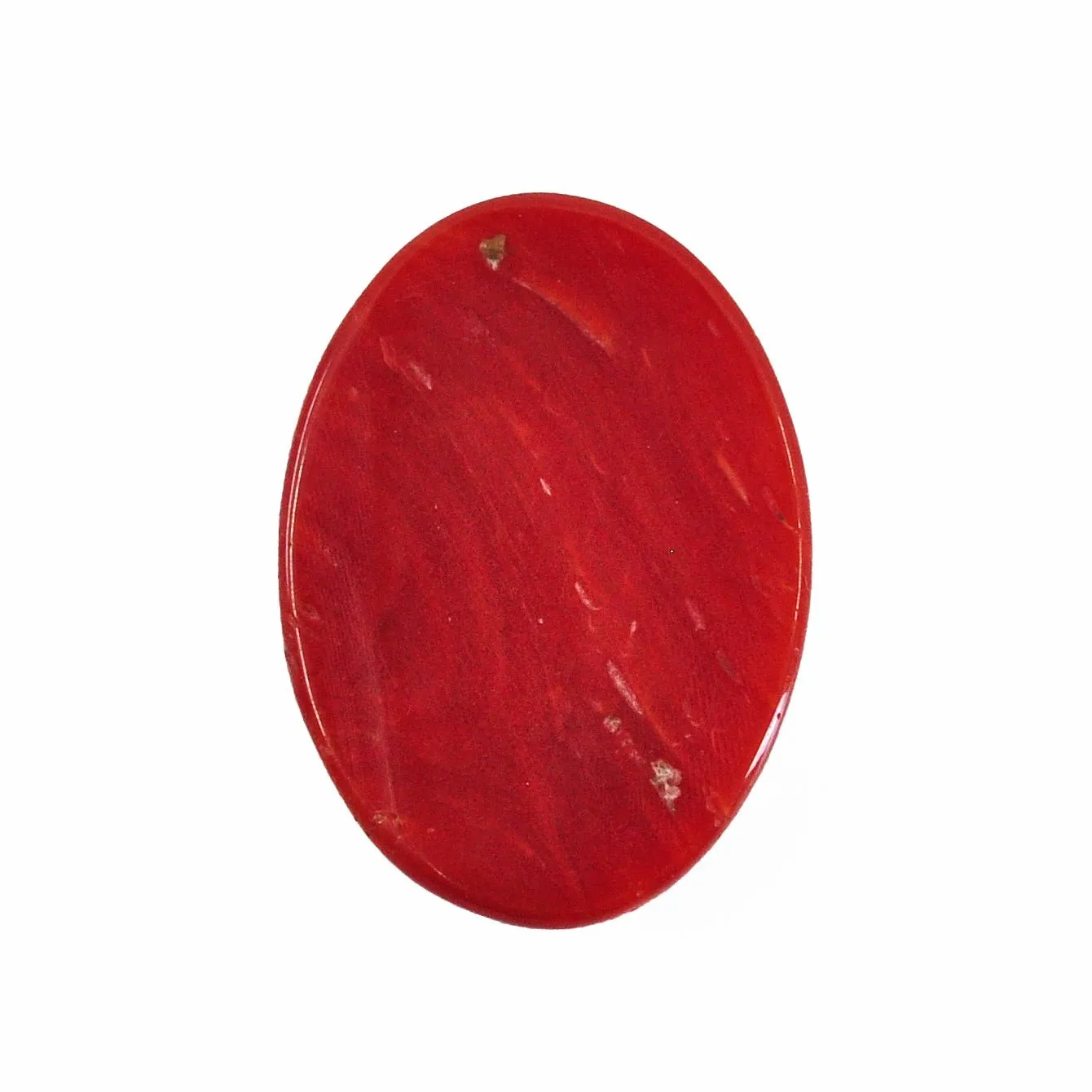 Red Coral 20.04 mm 15.28 carats Polished Oval Cabochon - Italy