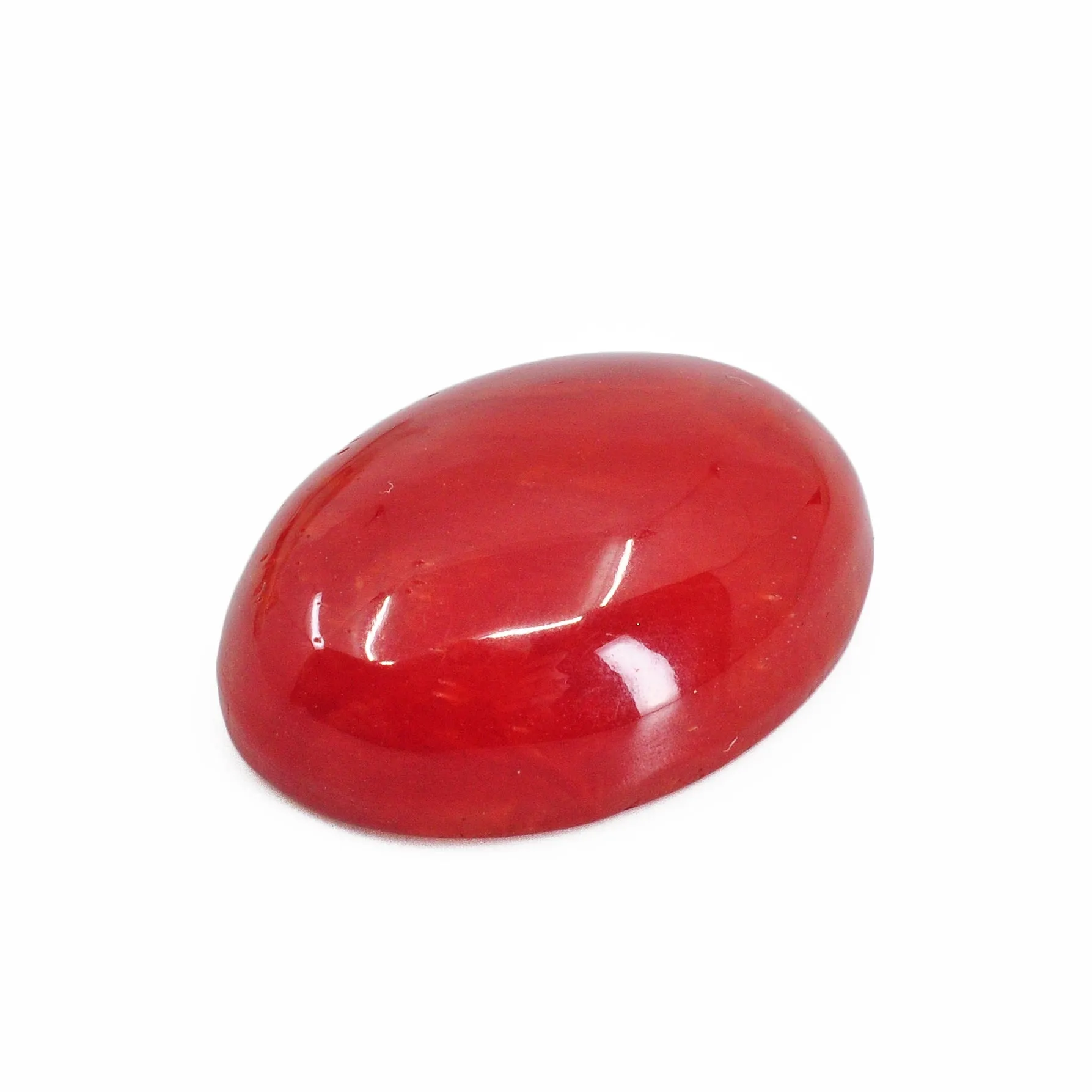Red Coral 20.04 mm 15.28 carats Polished Oval Cabochon - Italy
