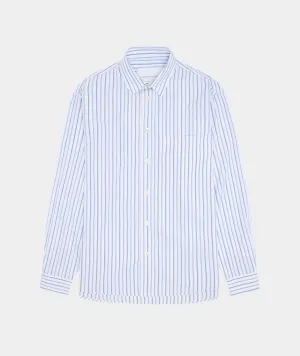 Relaxed Long Sleeved Shirt - White Striped