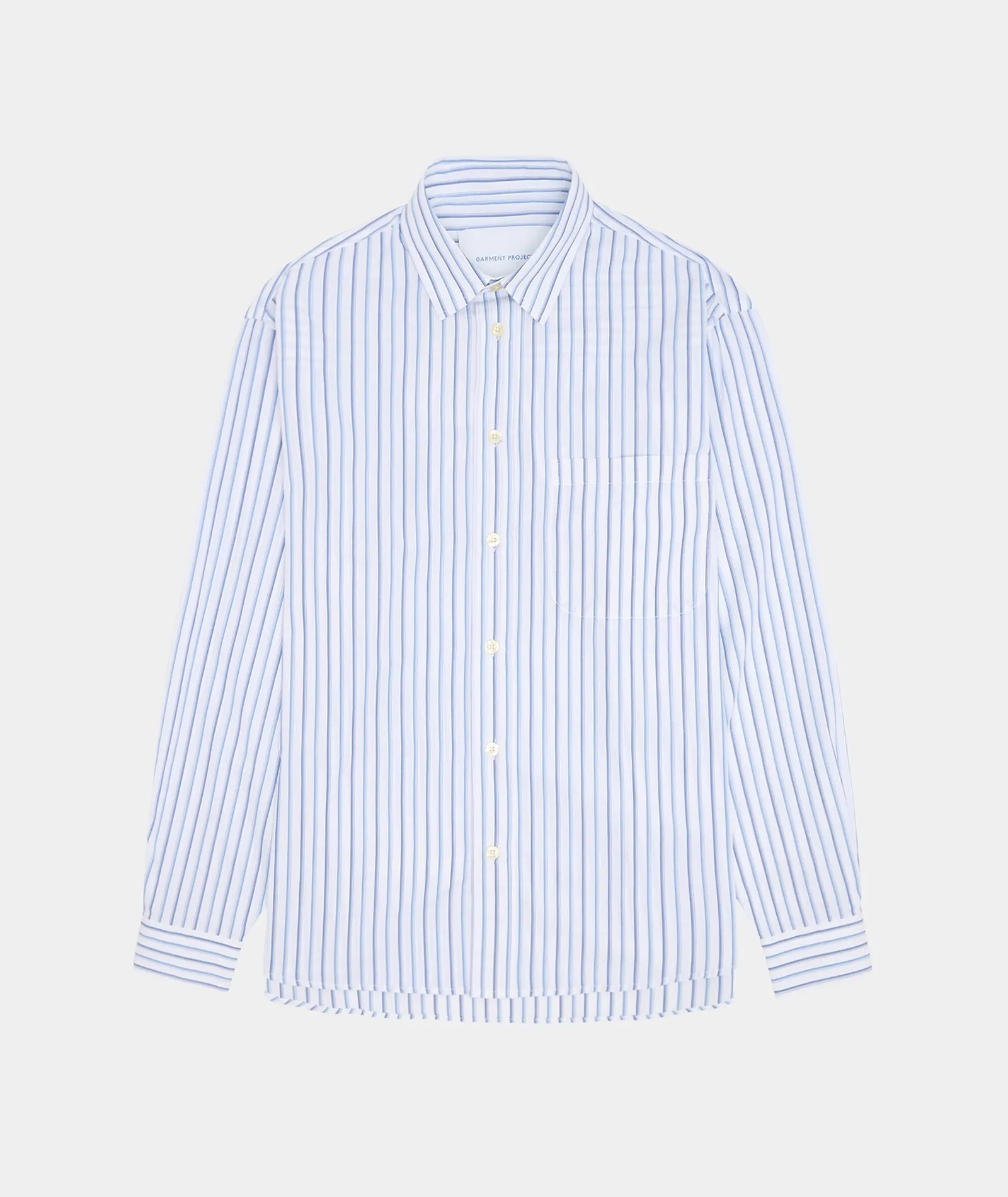 Relaxed Long Sleeved Shirt - White Striped