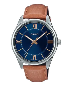 Reloj casual correa de cuero MTP-V005L-2B5