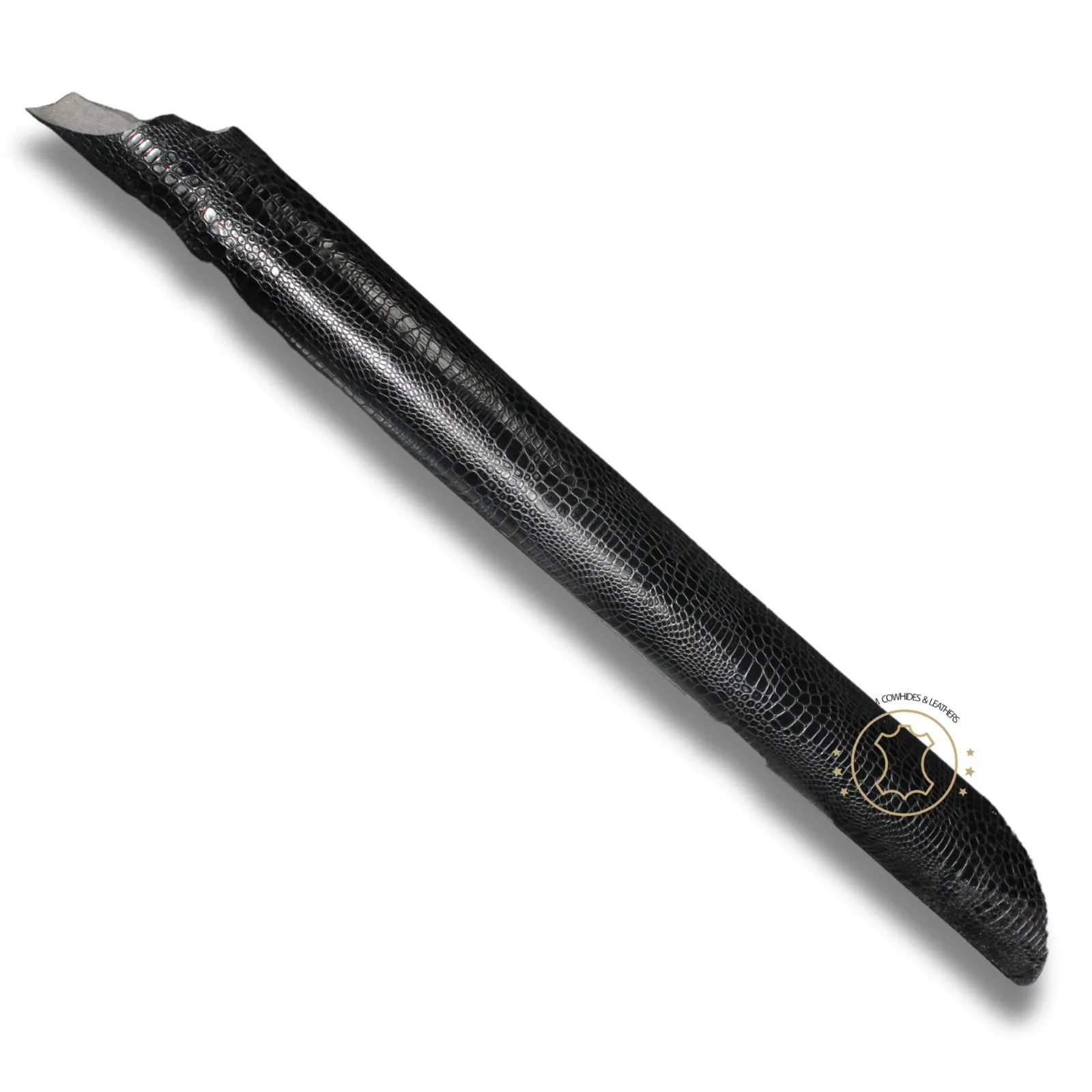 Reptile Embossed Leather Black: Leather 3 .5- 4.0 oz. | 1.4 - 1.6 mm - Leather for Projects - Leathercraft