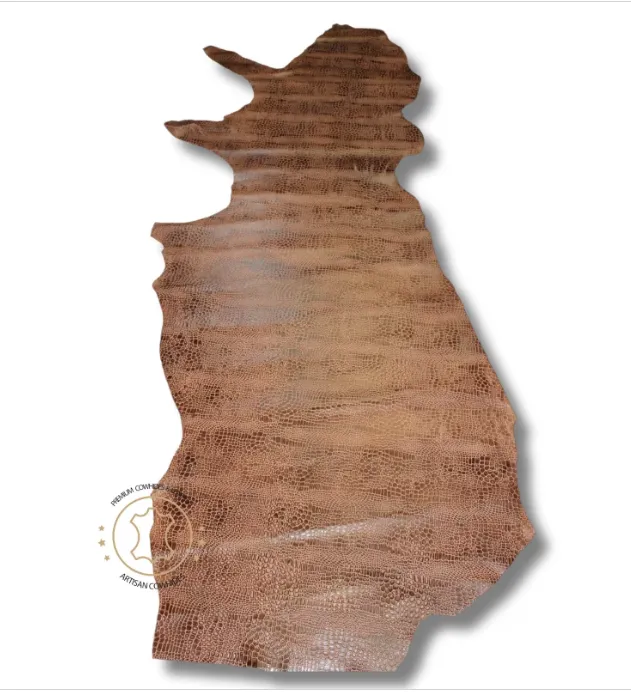 Reptile Embossed Leather Medium Brown: Leather 3 .5- 4.0 oz. | 1.4 - 1.6 mm - Leather for Projects - Leathercraft