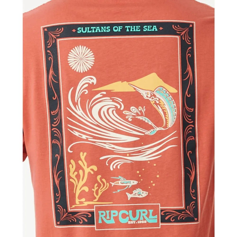 RIP CURL PACIFIC RINSE REEF TEE DARK MUSHROOM