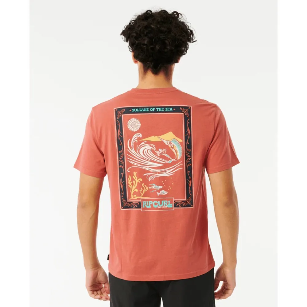 RIP CURL PACIFIC RINSE REEF TEE DARK MUSHROOM