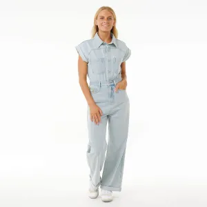 Rip Curl The Search Denim Boilersuit Light Blue