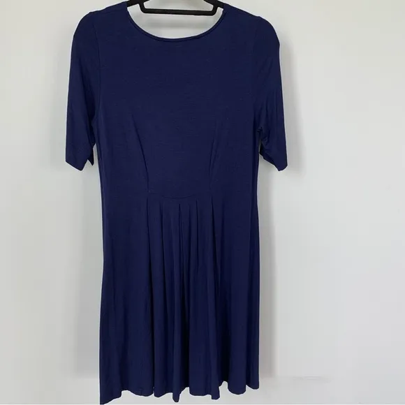 Ritva Falla Navy Blue Short Sleeve Dress Size M