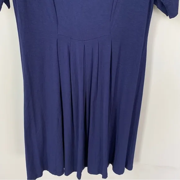 Ritva Falla Navy Blue Short Sleeve Dress Size M