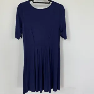 Ritva Falla Navy Blue Short Sleeve Dress Size M
