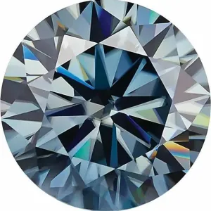 Round Diamond Faceted FAB Blue Moissanite Loose Stone
