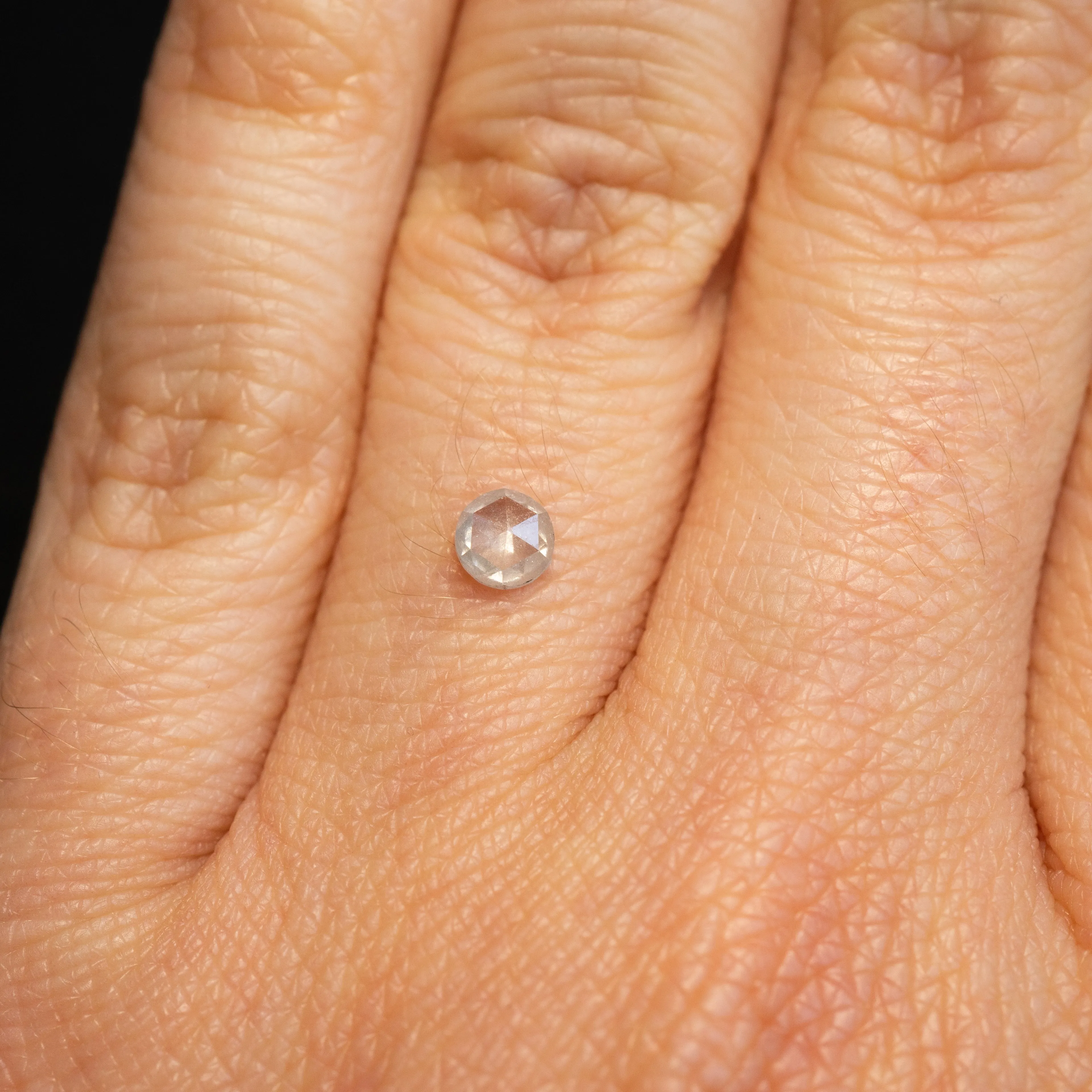 Round Rose Cut Icy Salt   Pepper Diamond | 0.27ct