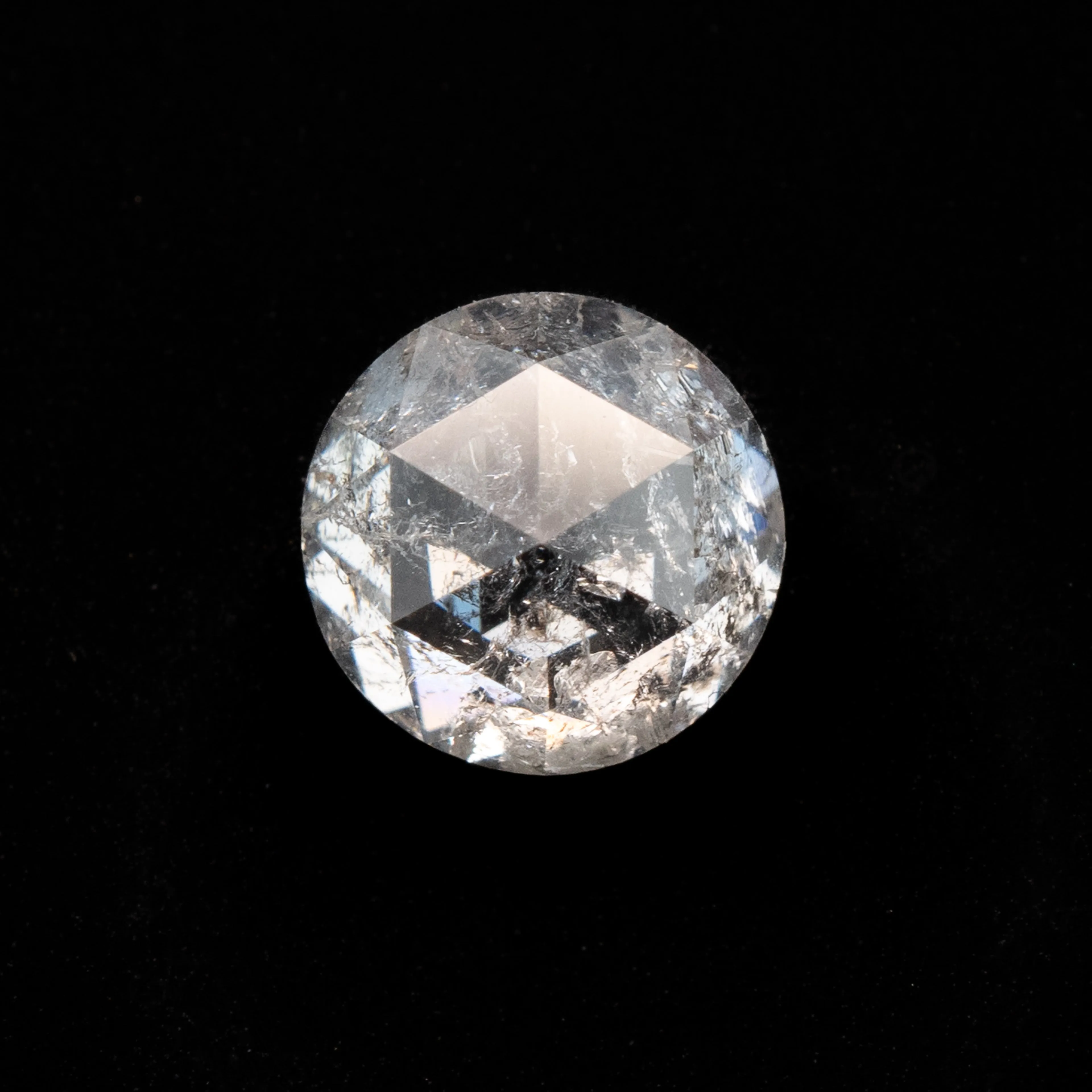 Round Rose Cut Salt   Pepper Diamond | 1ct