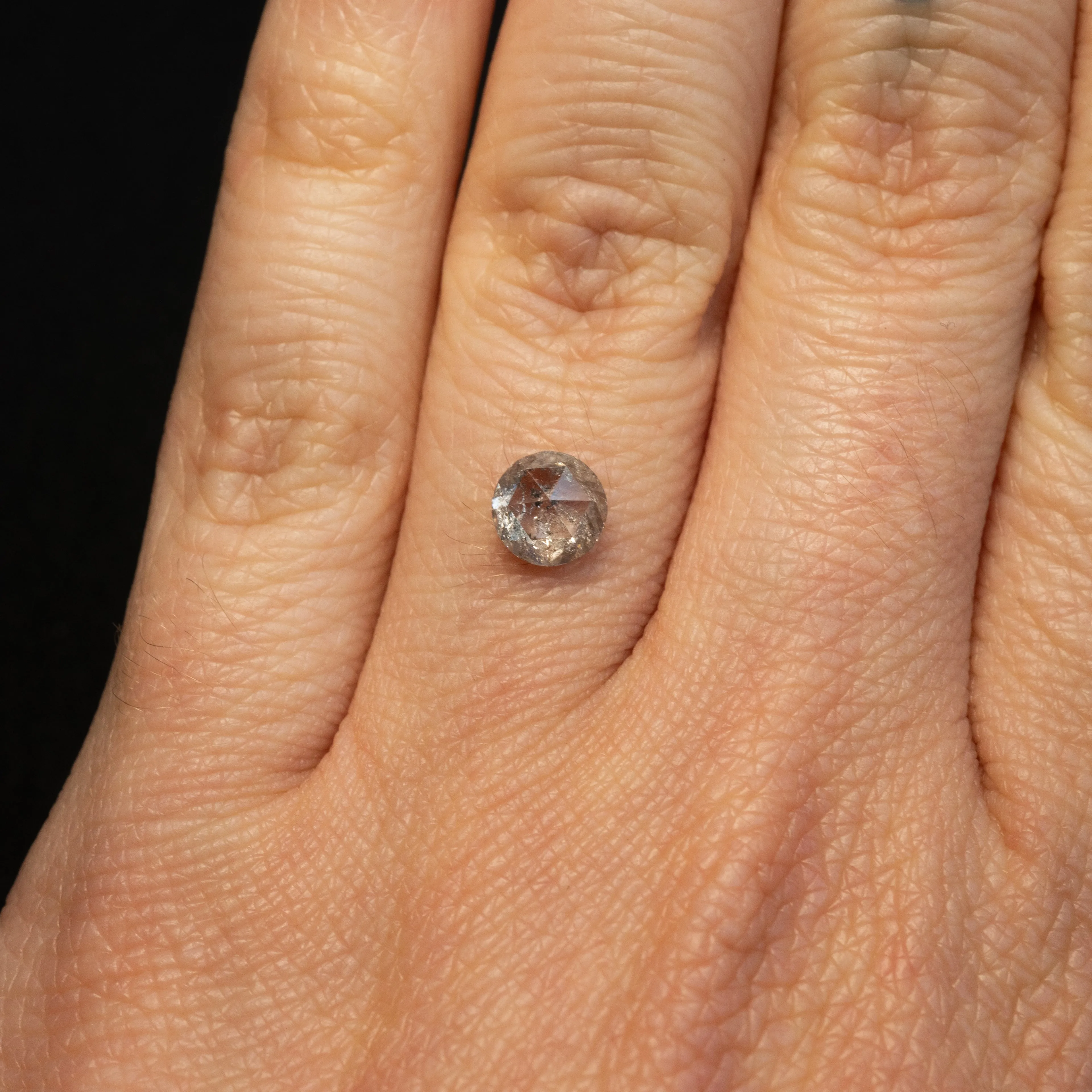 Round Rose Cut Salt   Pepper Diamond | 1ct
