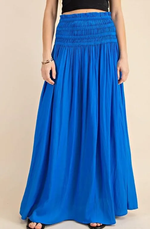 Royal Flowy Maxi Skirt